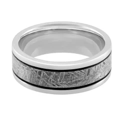Men's Band In Cobalt Chrome & Meteorite, 7.5Mm