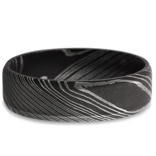 Men's Band In Damascus Steel, 7Mm