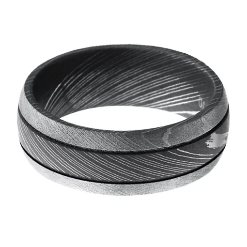 Men's Band In Damascus Steel, 8Mm