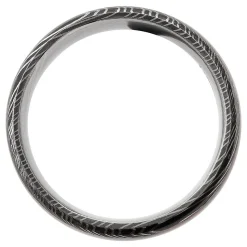 Men's Band In Damascus Steel & Dinosaur Bone, 8Mm