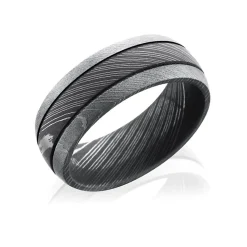 Men's Band In Damascus Steel, 8Mm