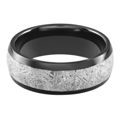 Men's Band In Zirconium & Meteorite, 8Mm