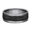Men's Bark Pattern Band In Grey Tantalum, 8Mm