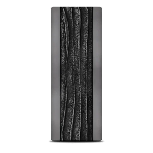 Men's Bark Pattern Band In Grey Tantalum, 8Mm