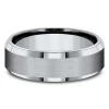 Men's Bevel Edged Band In Titanium, 7Mm