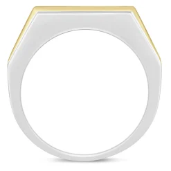 Men's Black And White Diamond Three-Row Ring In 10K White And Yellow Gold (1 1/2 Ct. Tw.)