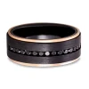 Men's Black Diamond Wedding Band In Black Zirconium, 8Mm (5/8 Ct.Tw.)