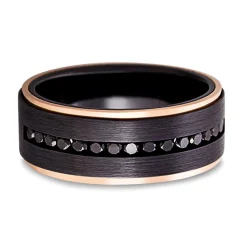 Men's Black Diamond Wedding Band In Black Zirconium, 8Mm (5/8 Ct.Tw.)