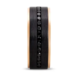 Men's Black Diamond Wedding Band In Black Zirconium, 8Mm (5/8 Ct.Tw.)