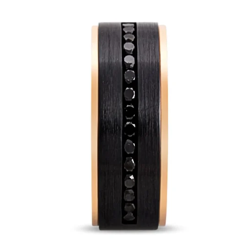 Men's Black Diamond Wedding Band In Black Zirconium, 8Mm (5/8 Ct.Tw.)