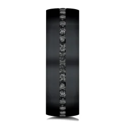 Men's Black Wedding Band With Black Diamonds In Titanium, 6.5Mm (3/8 Ct. Tw.)
