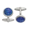 Men's Blue Lapis Cuff Links In Stainless Steel