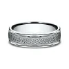 Men's Celtic Triangle Wedding Band In 10K White Gold, 6Mm