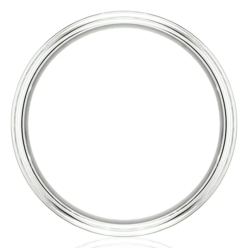 Men's Celtic Triangle Wedding Band In 10K White Gold, 6Mm