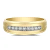 Men's Channel-Set Diamond Wedding Band In 10K Yellow Gold (1/4 Ct. Tw.)