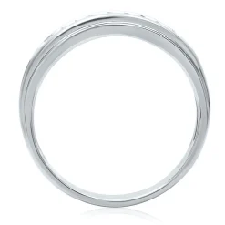 Men's Channel-Set Diamond Wedding Band In 10K White Gold (1/4 Ct. Tw.)