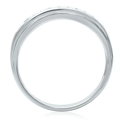 Men's Channel-Set Diamond Wedding Band In 10K White Gold (1/4 Ct. Tw.)
