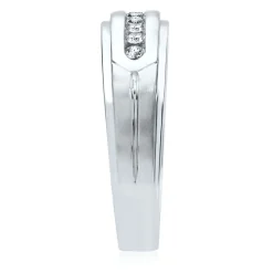 Men's Channel-Set Diamond Wedding Band In 10K White Gold (1/4 Ct. Tw.)