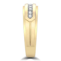 Men's Channel-Set Diamond Wedding Band In 10K Yellow Gold (1/4 Ct. Tw.)
