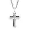 Men's Diamond & Black Ion-Plated Cross Necklace In Stainless Steel (1/4 Ct. Tw.)