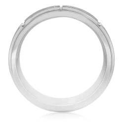 Men's Diamond Band In Stainless Steel, 8Mm