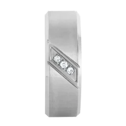 Men's Diamond Band In Stainless Steel, 8Mm