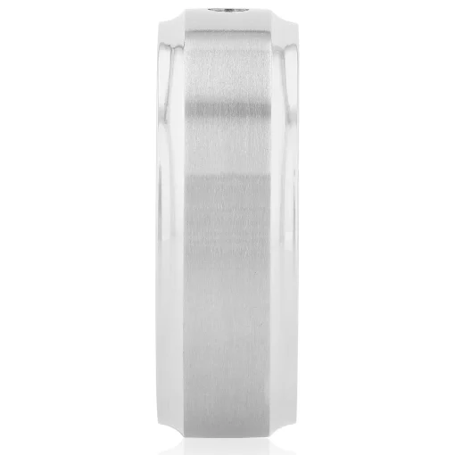 Men's Diamond Band In Stainless Steel, 8Mm