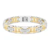 Men's Diamond Bracelet In Stainless Steel And Yellow Ion-Plated Stainless Steel, 8.5" (1/2 Ct. Tw.)