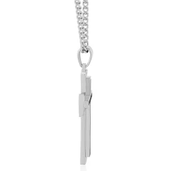 Men's Diamond Cross Pendant With Black Resin In Stainless Steel (1/8 Ct. Tw.)