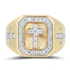 Men's Diamond Cross Ring In 10K Yellow Gold (3/4 Ct. Tw.)