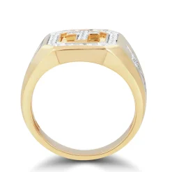Men's Diamond Cross Ring In 10K Yellow Gold (3/4 Ct. Tw.)