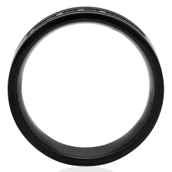 Men's Diamond Ring In Black Ion-Plated Stainless Steel, 7Mm (1/7 Ct. Tw.)