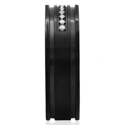 Men's Diamond Ring In Black Ion-Plated Stainless Steel, 7Mm (1/7 Ct. Tw.)