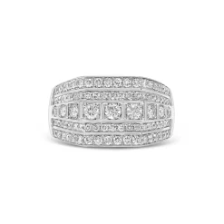 Men's Diamond Ring In 10K White Gold (1 1/2 Ct. Tw.)