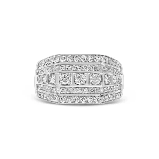 Men's Diamond Ring In 10K White Gold (1 1/2 Ct. Tw.)