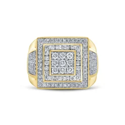 Men's Diamond Ring In 10K Yellow Gold (1 5/8 Ct. Tw.)