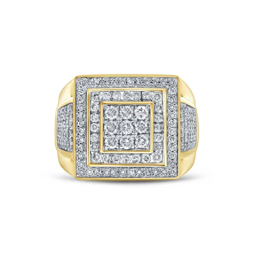 Men's Diamond Ring In 10K Yellow Gold (1 5/8 Ct. Tw.)