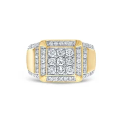 Men's Diamond Ring In 10K Yellow Gold (1 1/2 Ct. Tw.)