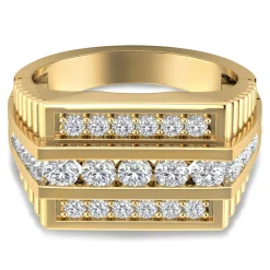 Men's Diamond Ring In 10K Yellow Gold (1 1/4 Ct. Tw.)