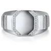 Men's Diamond Signet Ring In Sterling Silver (1/8 Ct. Tw.)