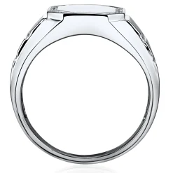 Men's Diamond Signet Ring In Sterling Silver (1/8 Ct. Tw.)