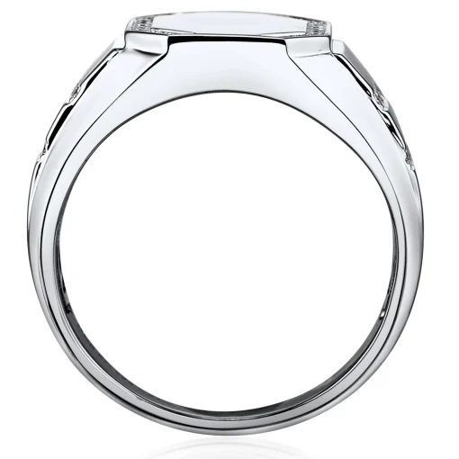 Men's Diamond Signet Ring In Sterling Silver (1/8 Ct. Tw.)