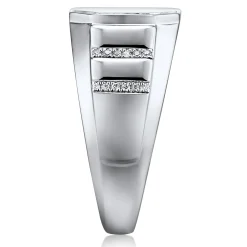 Men's Diamond Signet Ring In Sterling Silver (1/8 Ct. Tw.)
