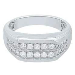 Men's Diamond Statement Ring In Sterling Silver (1/2 Ct. Tw.)