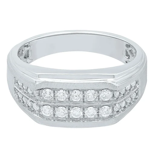 Men's Diamond Statement Ring In Sterling Silver (1/2 Ct. Tw.)
