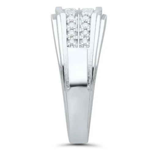 Men's Diamond Statement Ring In Sterling Silver (1/2 Ct. Tw.)