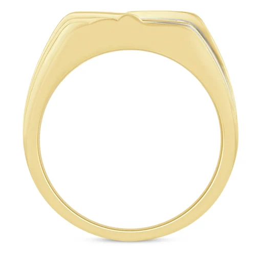 Men's Diamond Three-Row Band In 10K Yellow Gold (1 Ct. Tw.)