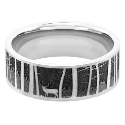 Men's Elk Mountain Band In Titanium, 9Mm