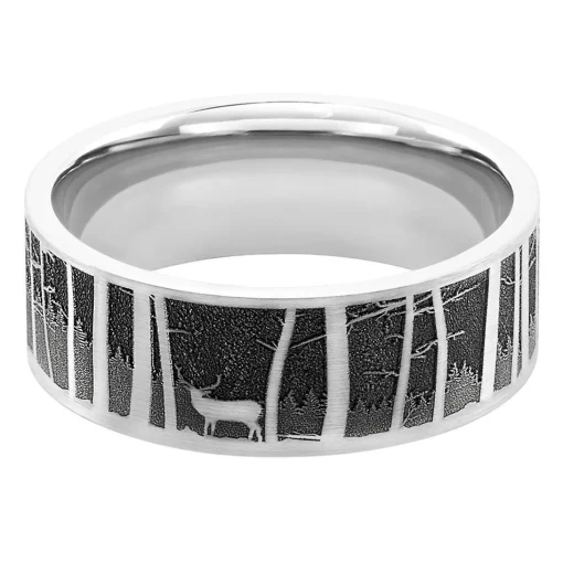 Men's Elk Mountain Band In Titanium, 9Mm