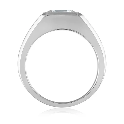 Men's Emerald-Cut Lab Grown Diamond Wedding Band In 14K White Gold (1 Ct. Tw.)